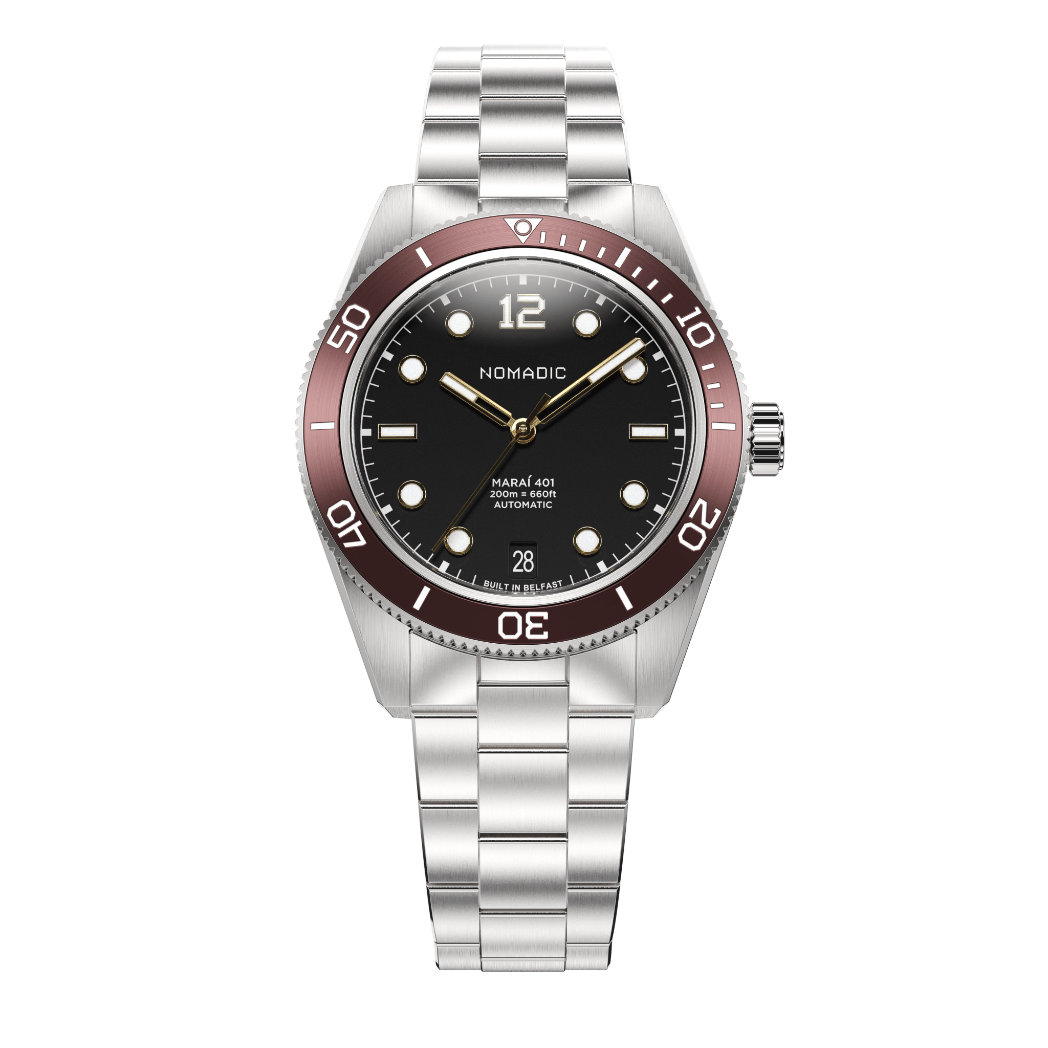 Crimson Dawn - Maraí 401 Compact - 36mm Dive Watch (2026 Edition