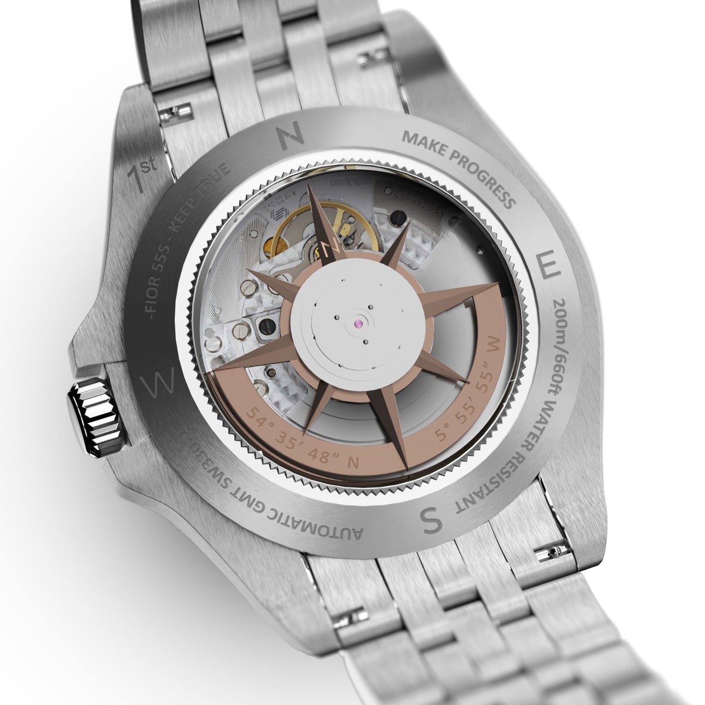Fíor 555 - GMT Watch (41mm) - Navigator White