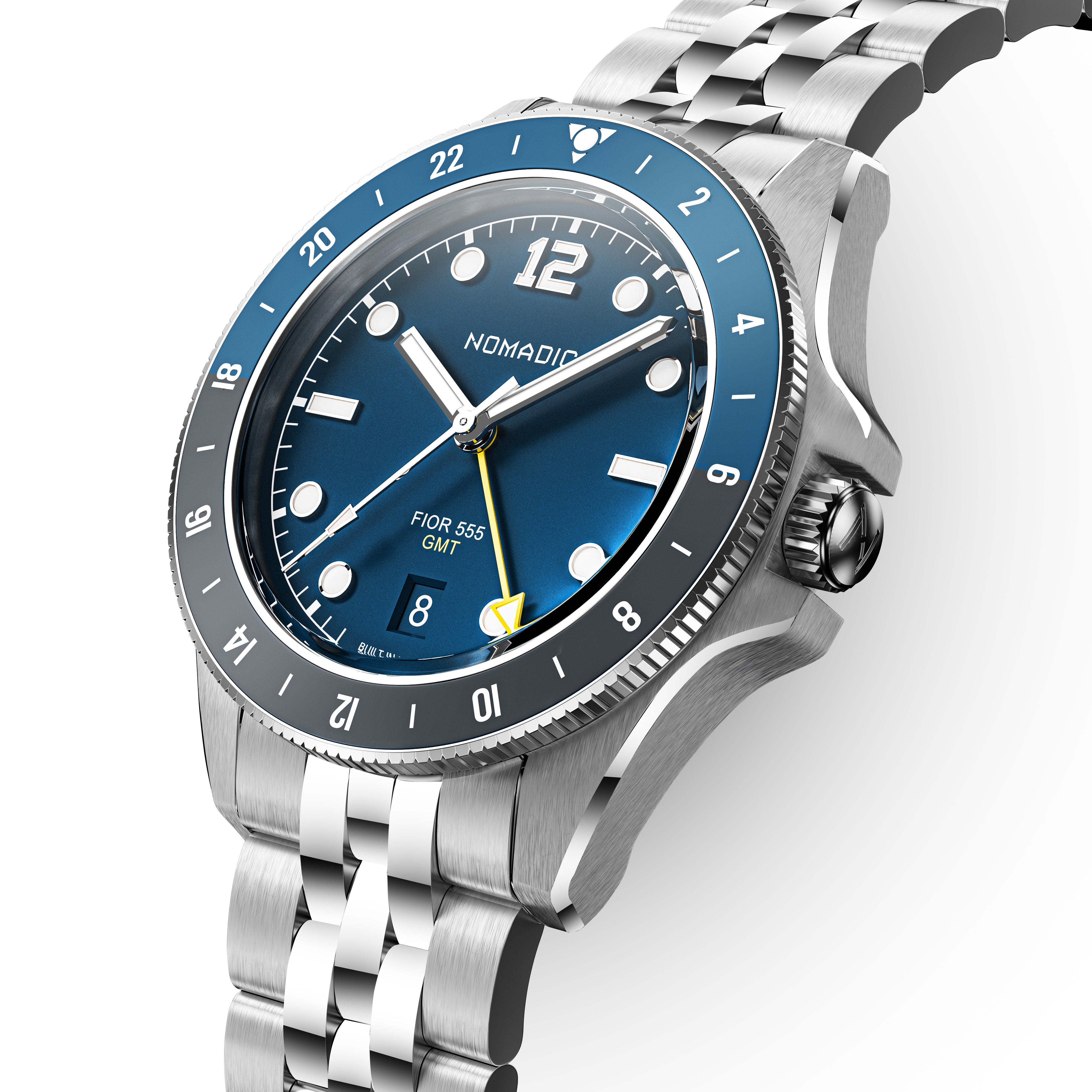 Fíor 555 - GMT Watch (41mm) - Deep Ocean Blue