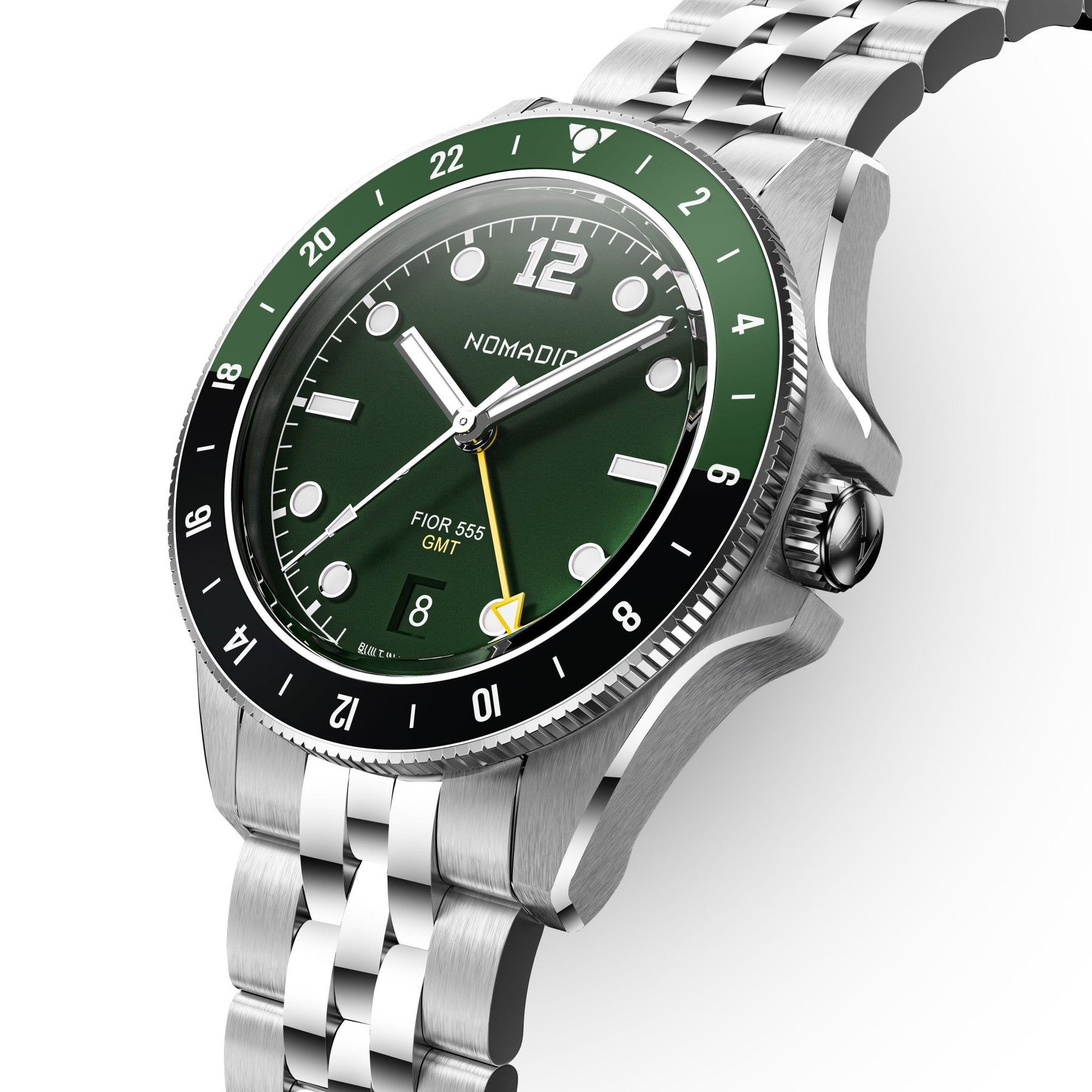 Fíor 555 - GMT Watch (41mm) - Emerald Abyss