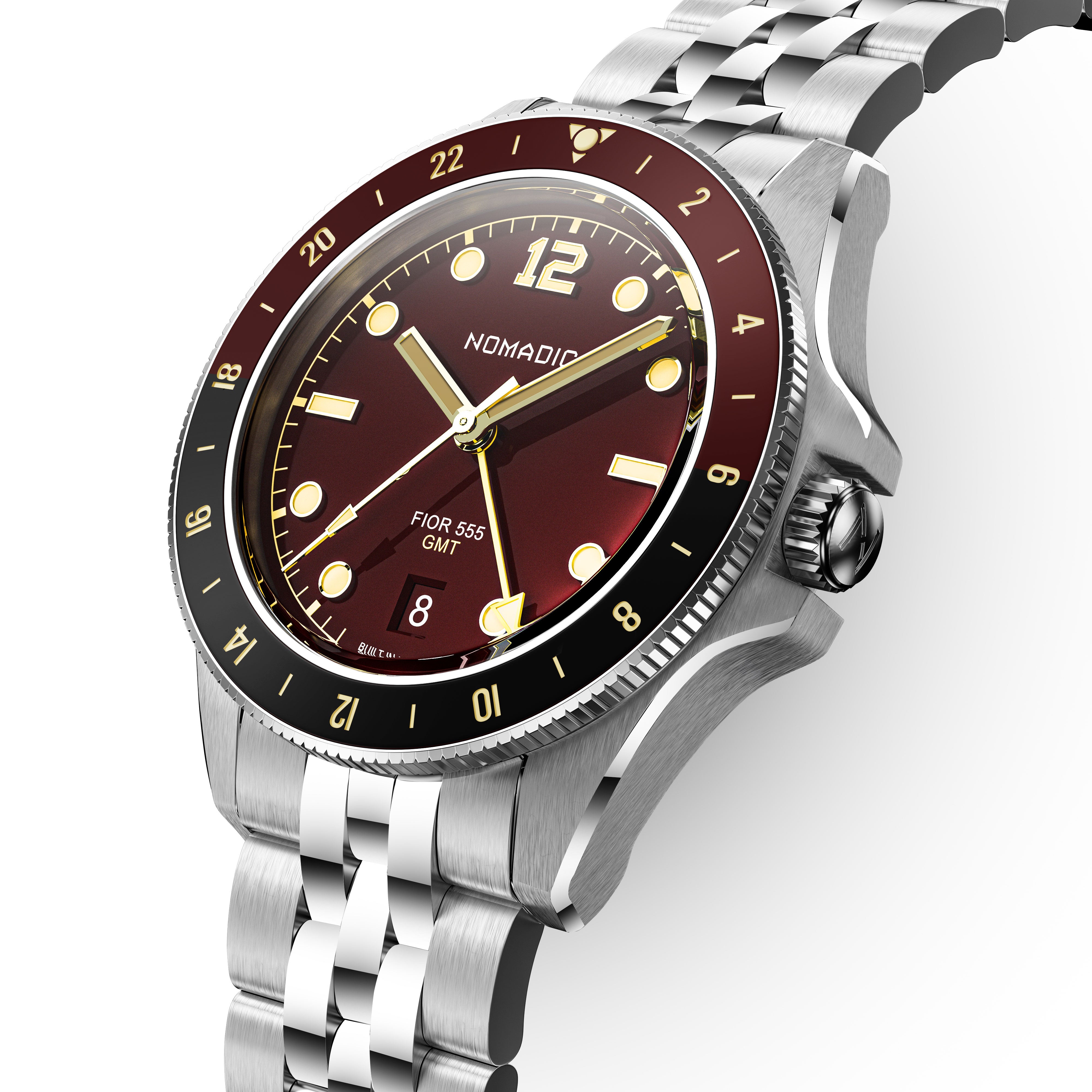 Fíor 555 - GMT Watch (41mm) - Crimson Dawn (1st Edtn)