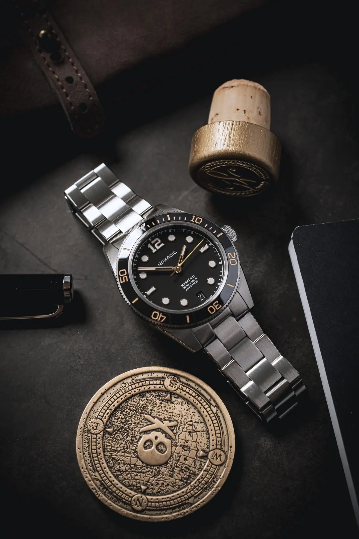 Classic Black and Gold - Maraí 401 Compact - 36mm Dive Watch (2026 Edition)