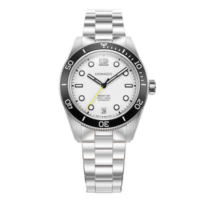 Navigator White - Maraí 401 Compact - 36mm Dive Watch (2026 Edition)
