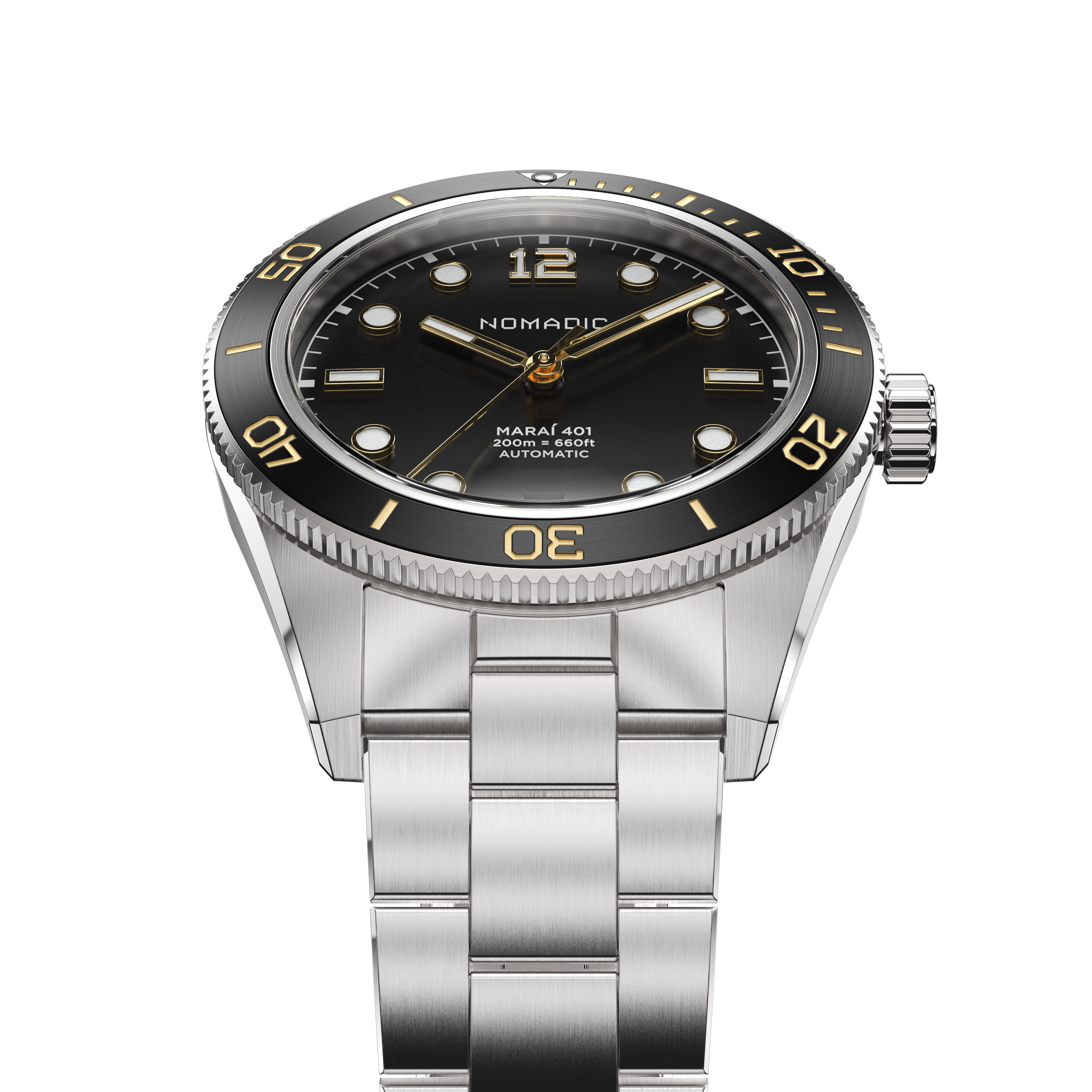 Classic Black and Gold - Maraí 401 Compact - 36mm Dive Watch (2026 Edition)