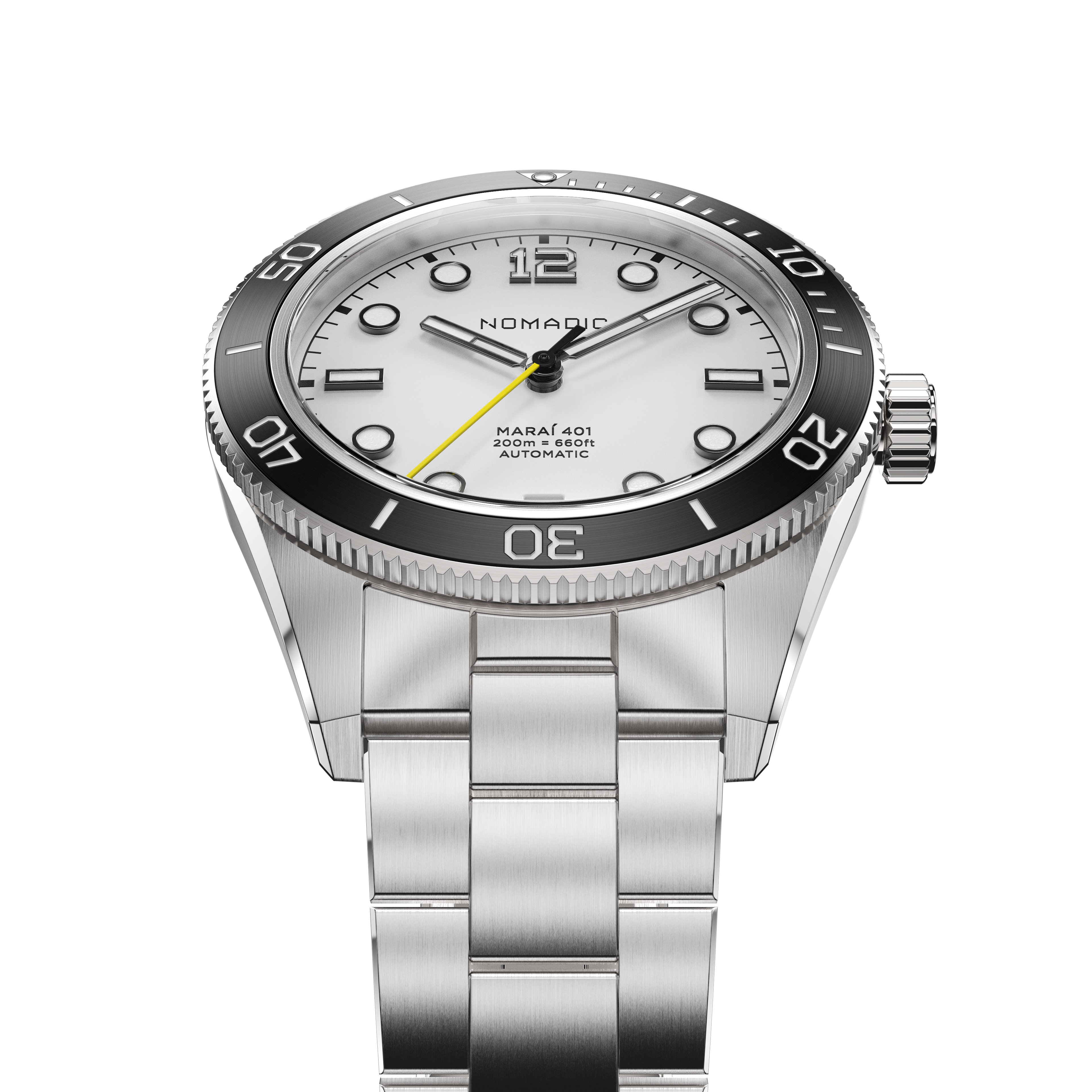 Navigator White - Maraí 401 Compact - 36mm Dive Watch (2026 Edition)