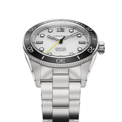 Navigator White - Maraí 401 Compact - 36mm Dive Watch (2026 Edition)