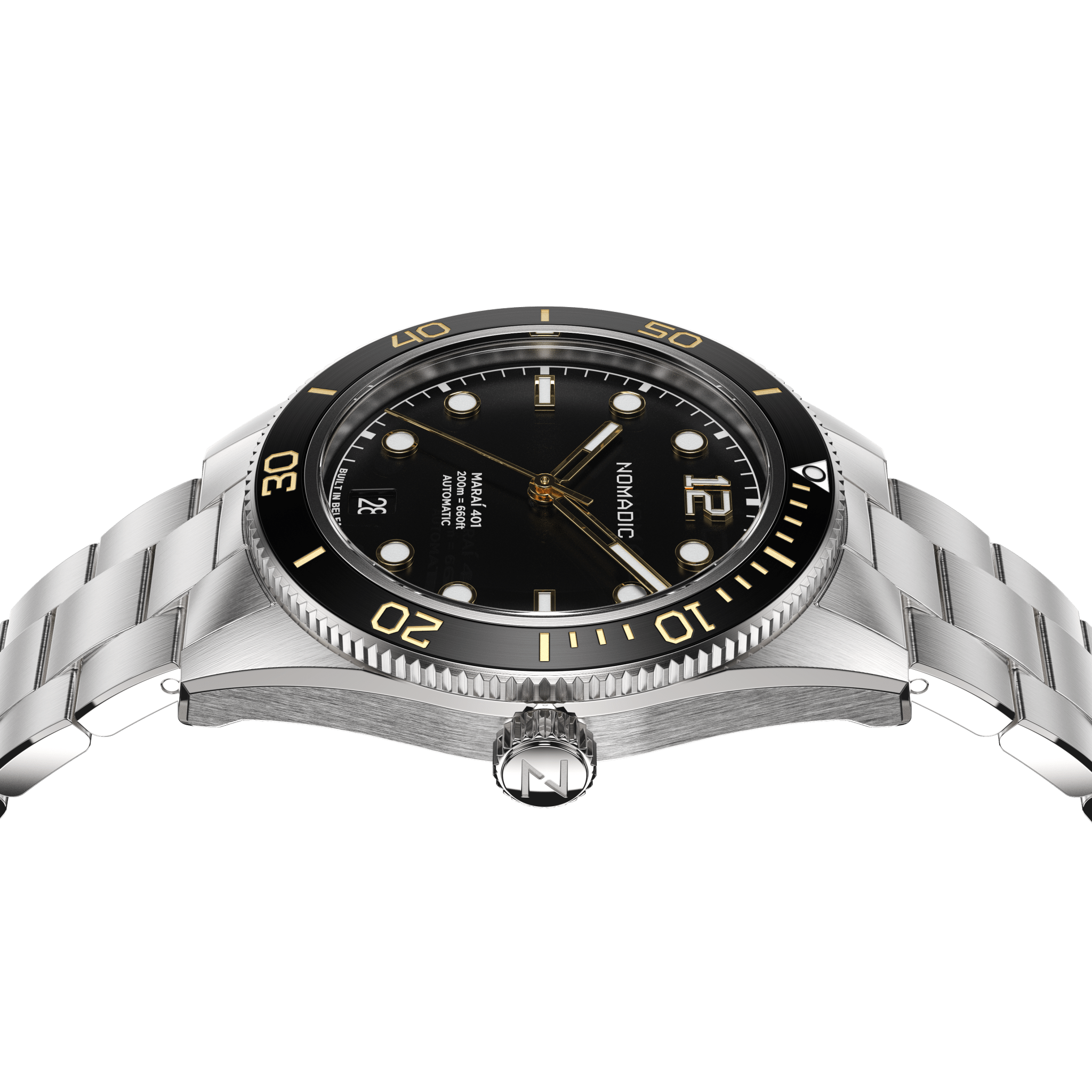 Classic Black and Gold - Maraí 401 Compact - 36mm Dive Watch (2026 Edition)