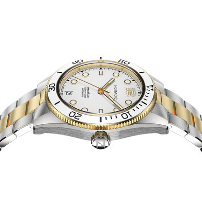 White & Gold - Maraí 401 Prestige Compact - 36mm 18K Gold Dive Watch (2026 Edition)