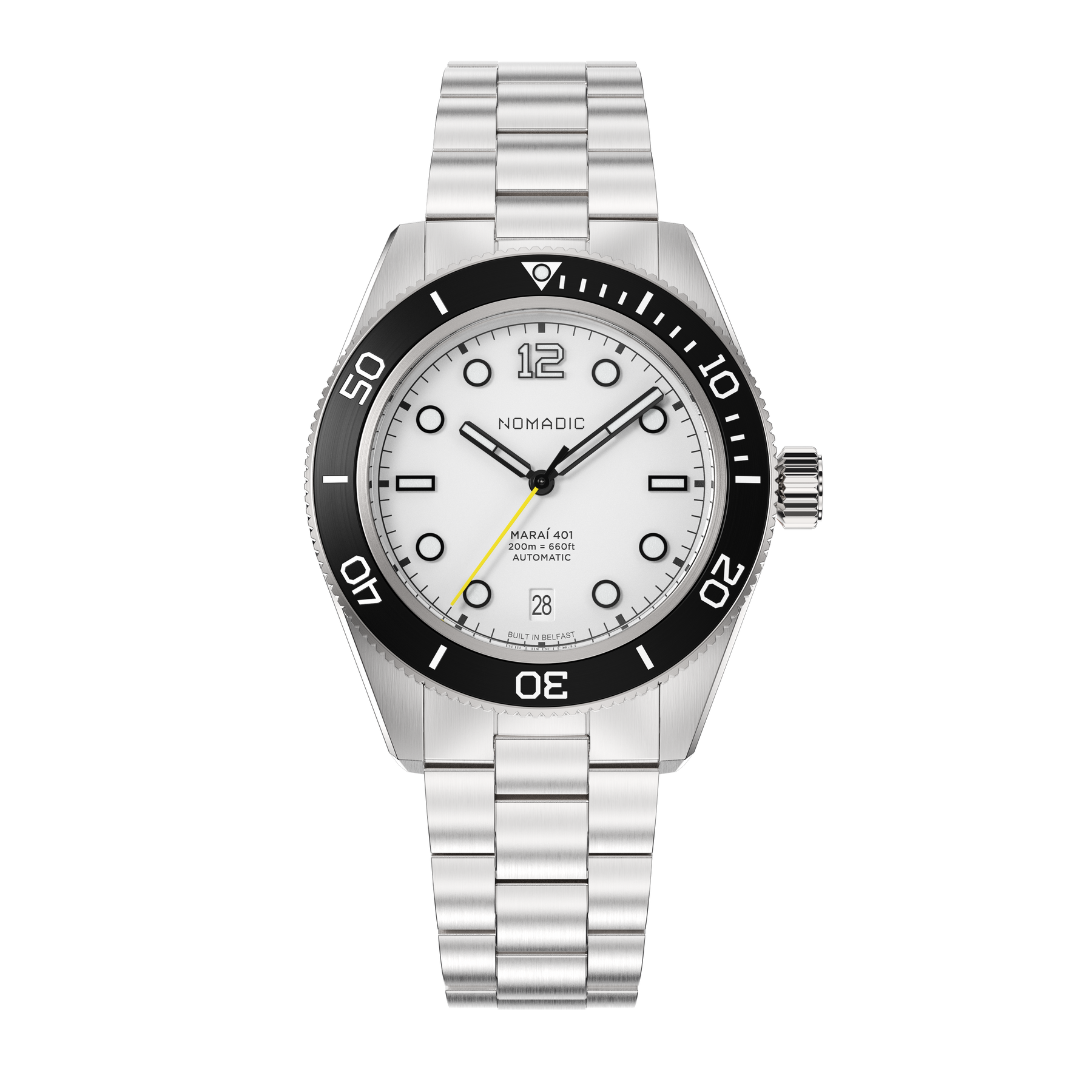 Navigator White - Maraí 401 - 40mm Dive Watch (2026 Edition)