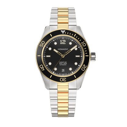 Classic Black and Gold - Maraí 401 Prestige - 40mm 18K Gold Dive Watch (2026 Edition)