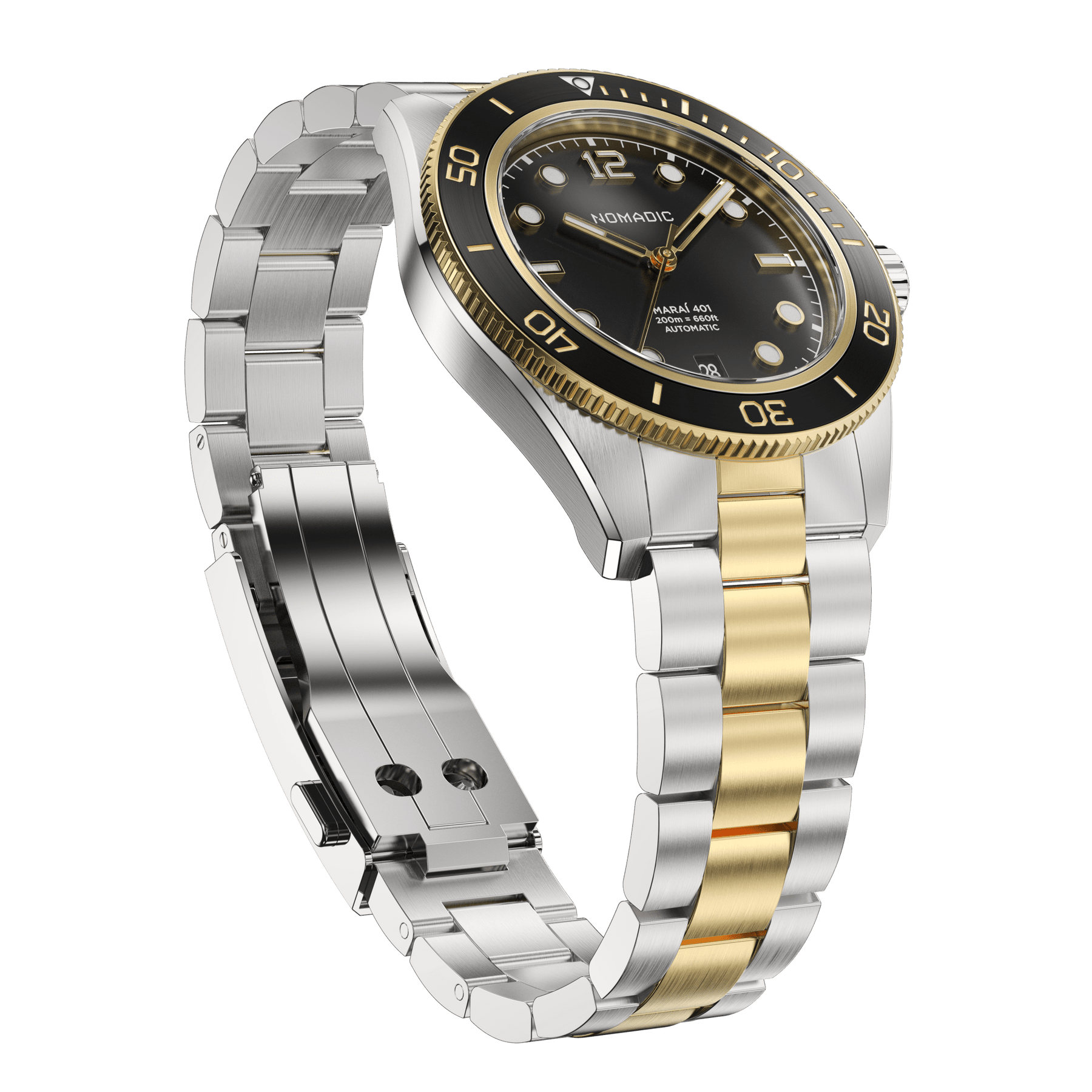 Classic Black and Gold - Maraí 401 Prestige - 40mm 18K Gold Dive Watch (2026 Edition)