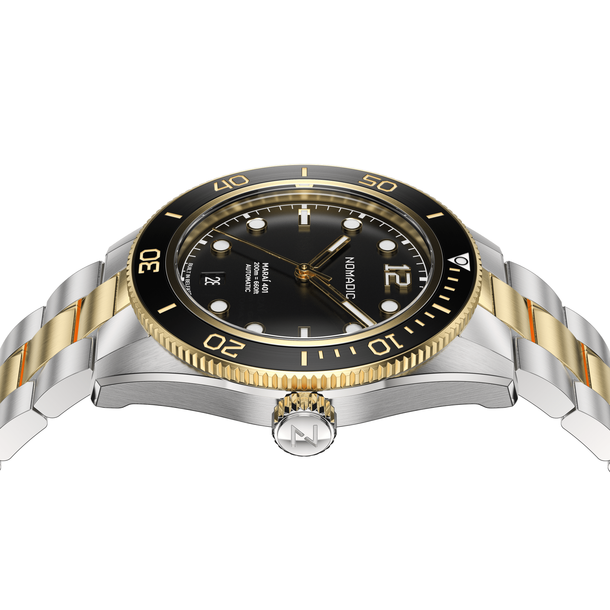 Classic Black and Gold - Maraí 401 Prestige - 40mm 18K Gold Dive Watch (2026 Edition)