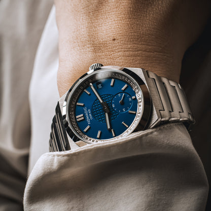 Cíor 928 - Ocean Blue with diamonds - Luxury Sports Watch (36mm)