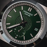 Cíor 928 - Emerald Abyss with Diamonds - Luxury Sports Watch (36mm)