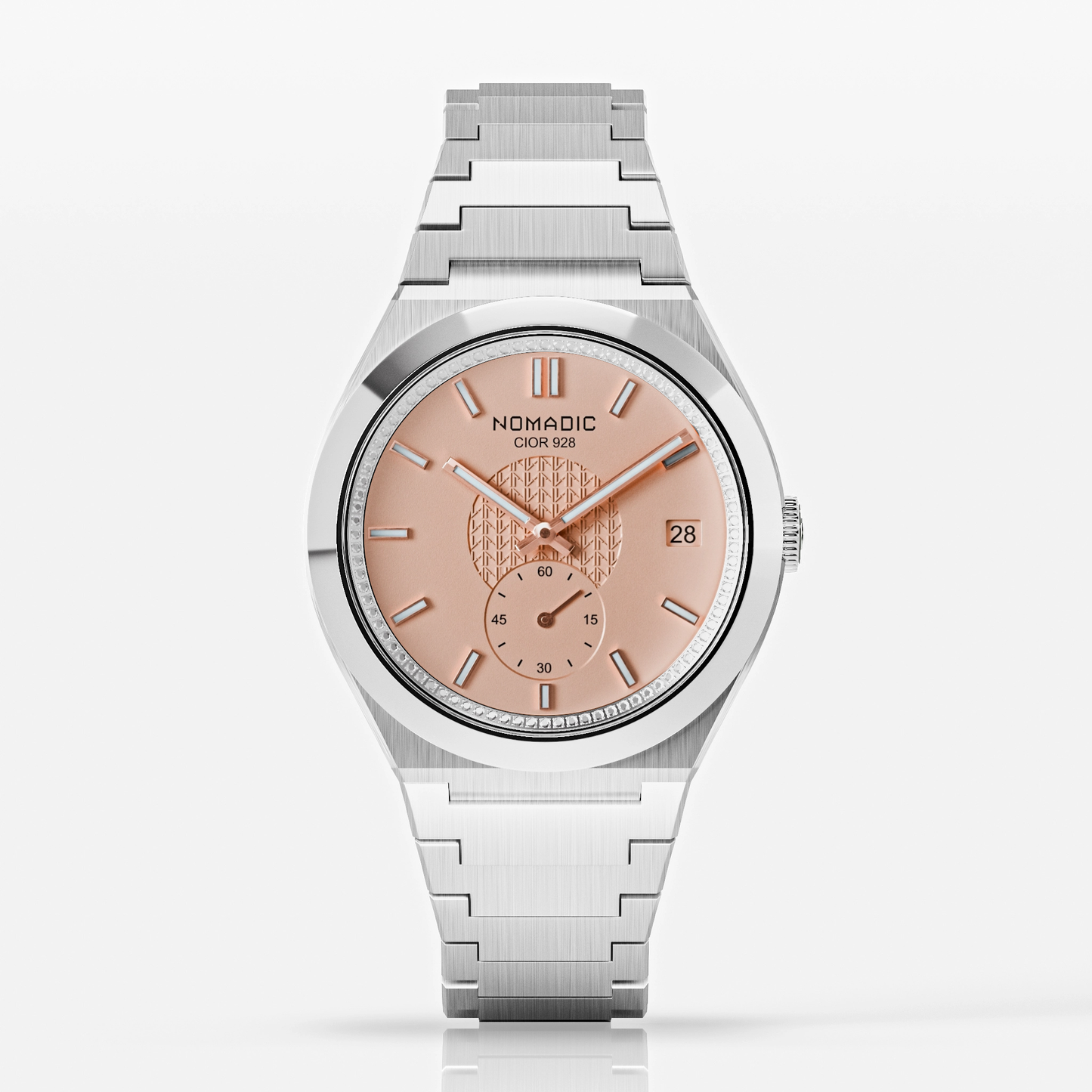 Cíor 928 - Rosé Horizon with diamonds - Luxury Sports Watch (36mm)