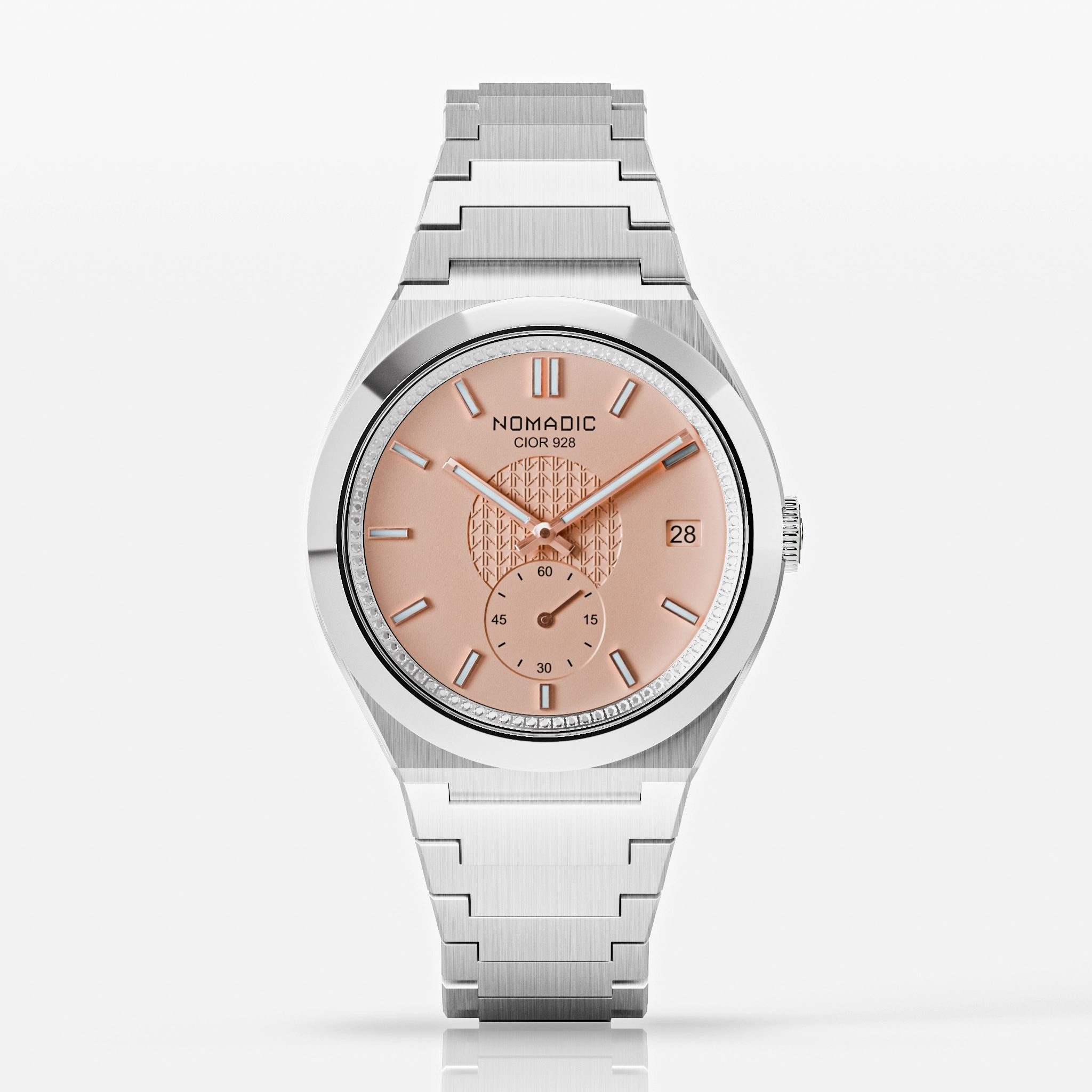 Cíor 928 - Rosé Horizon with diamonds - Luxury Sports Watch (36mm)