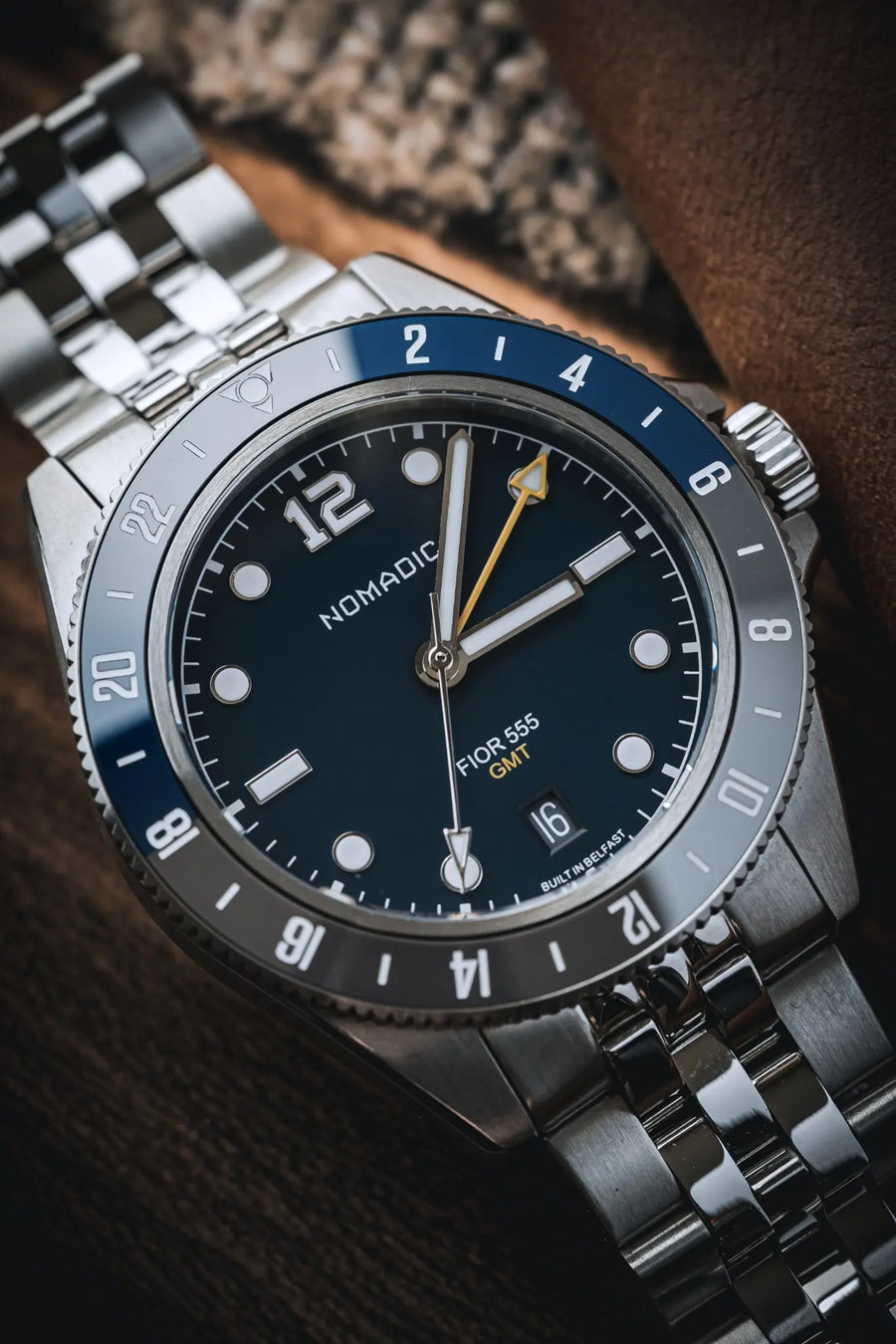 Fíor 555 - GMT Watch (41mm) - Deep Ocean Blue